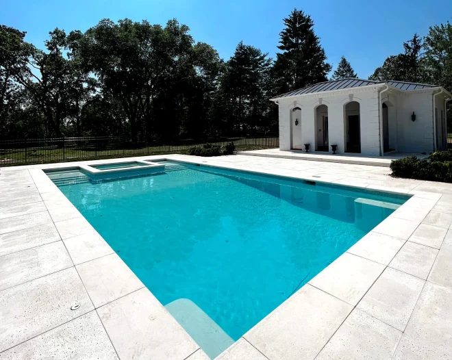 a newly installed gunite pool